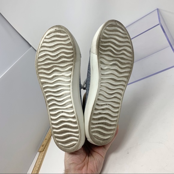 H&M Women sz 8.5 Gray/Navy Blue Canvas Flat Sneaker Shoe RN101255 - Picture 7 of 9